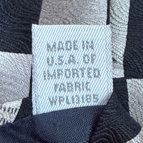 VTG Pierre Cardin Silk Tie Men Black Gray White Geometric Check Retro USA Made - Picture 4 of 5